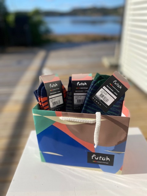 Futah strumpor 3-pack Tide. Blå/grön/olive/orange. Storlek ca 40-43