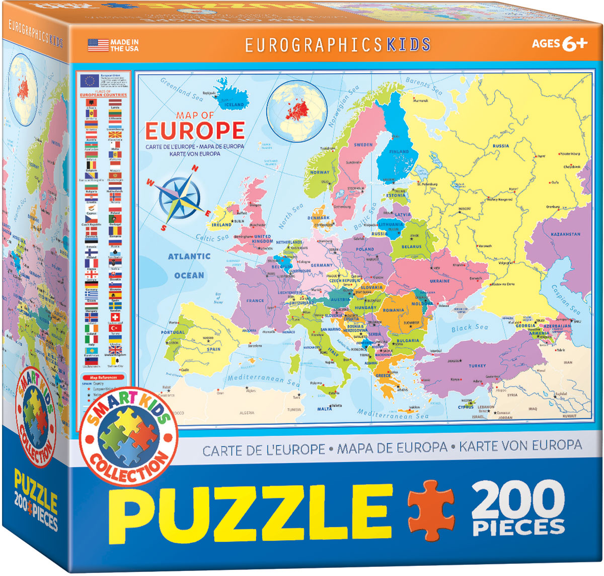 Map of Europe Pussel 200 bitar