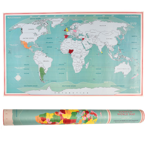 Scratch Vintage World Map