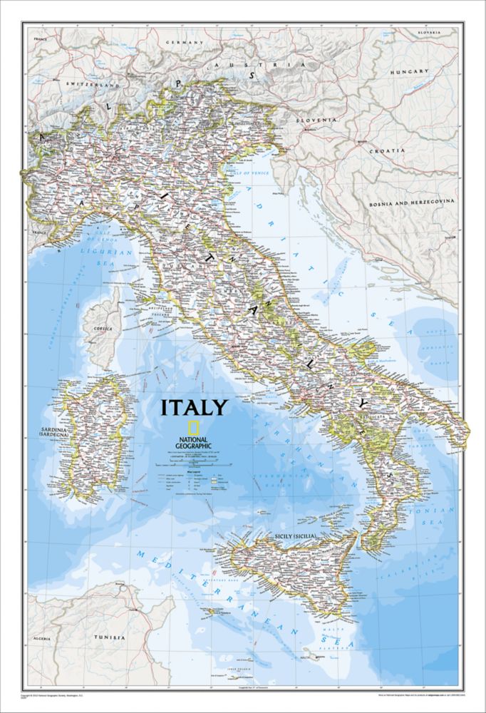 Italien Väggkarta NGS 59x87cm