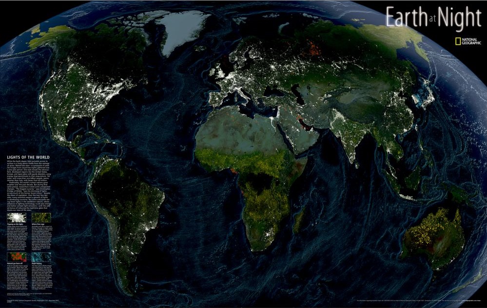 Earth at Night plansch NGS