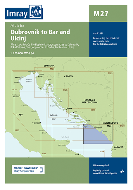 M27 Dubrovnik to Bar and Ulcinj Chart