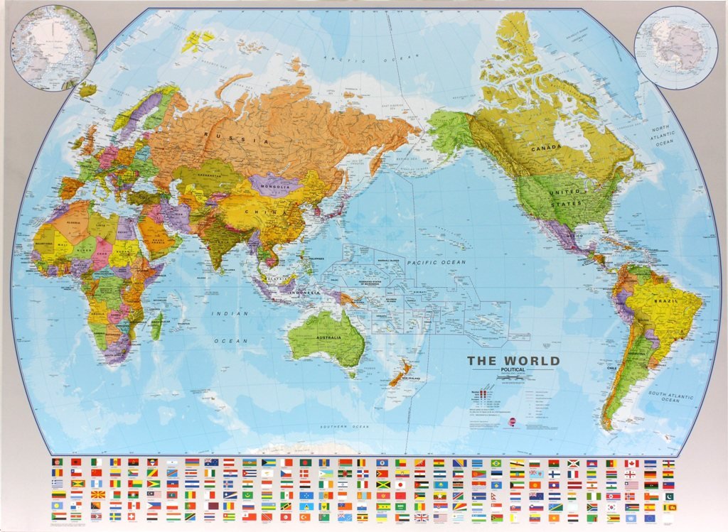 Världen Mapsint 1:30milj POL Pac. Cent. (POL) 136x100cm