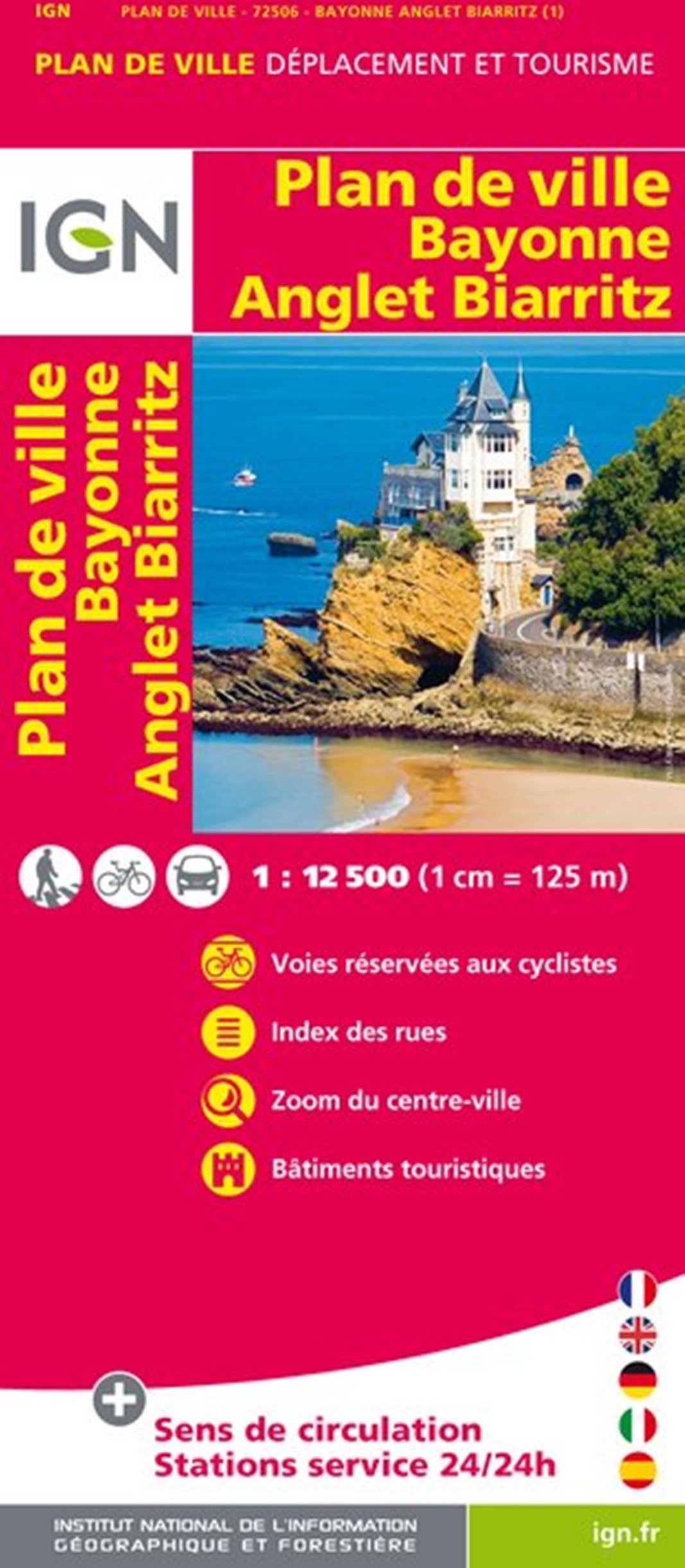 Bayonne Anglet Biarritz IGN Stadskarta