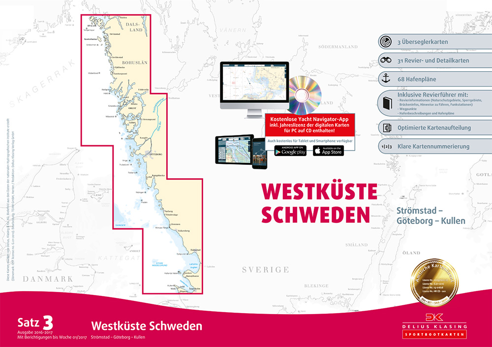 Westküste Schweden Båtsportkort Satz 3