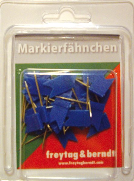 Kartnålar med flagga Blå