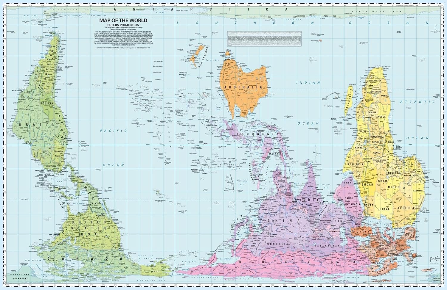 Peters Projection Upside Down Pacific Centered