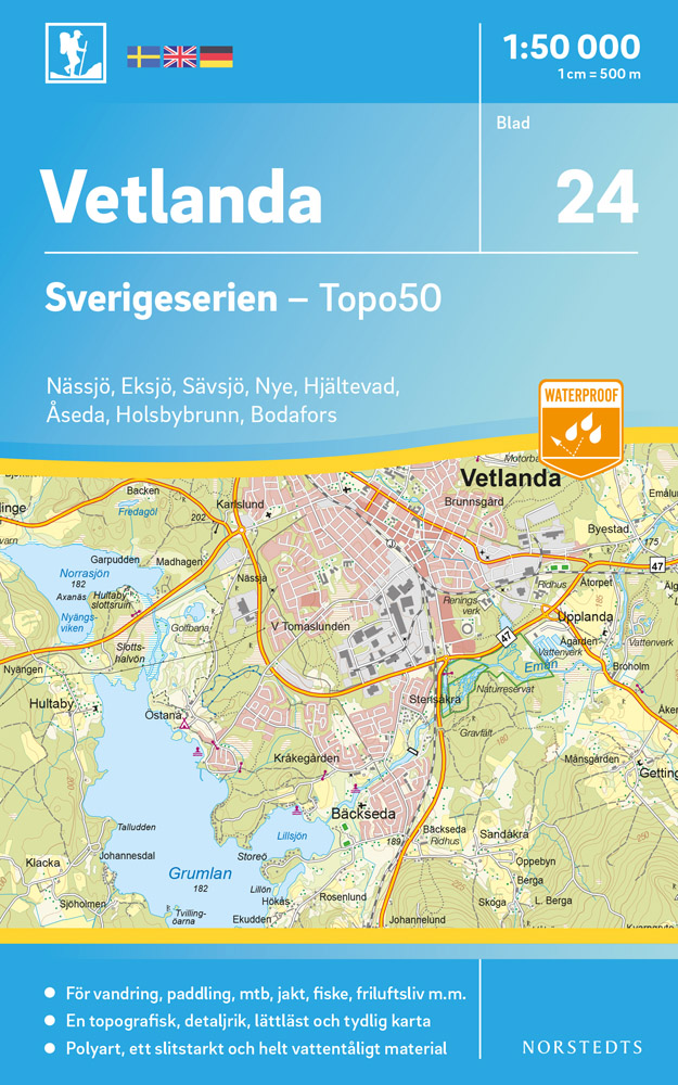 24 Vetlanda Sverigeserien 1:50 000