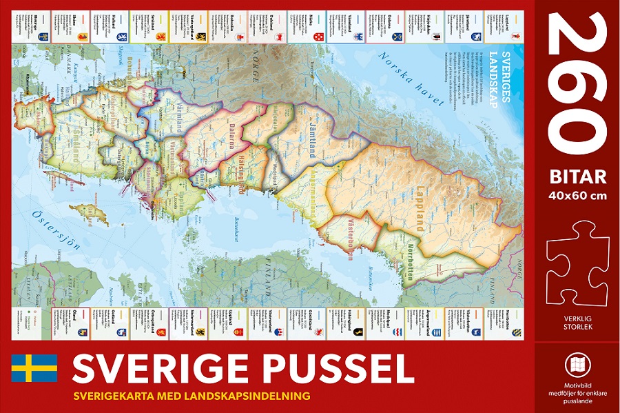 Sverige pussel med landskap 260 bitar