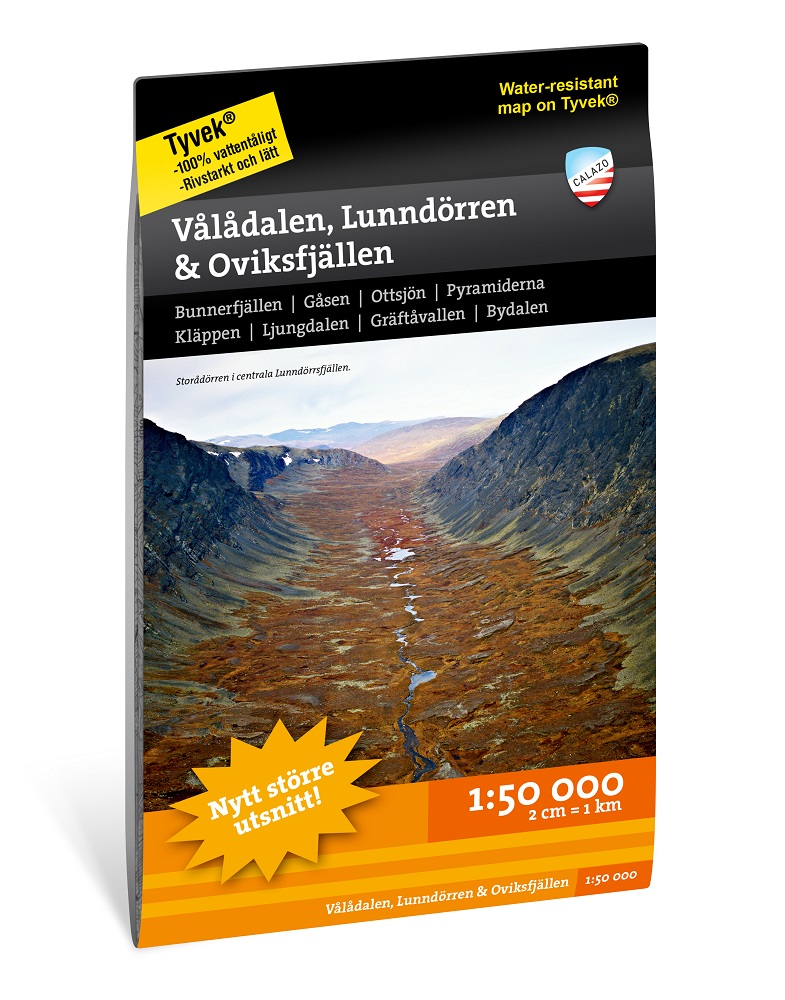 Vålådalen, Lunndörren & Oviksfjällen 1:50 000 Calazo