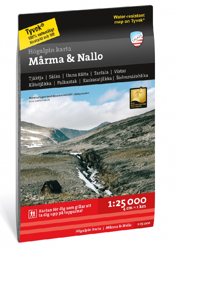 Högalpin karta Mårma & Nallo Calazo