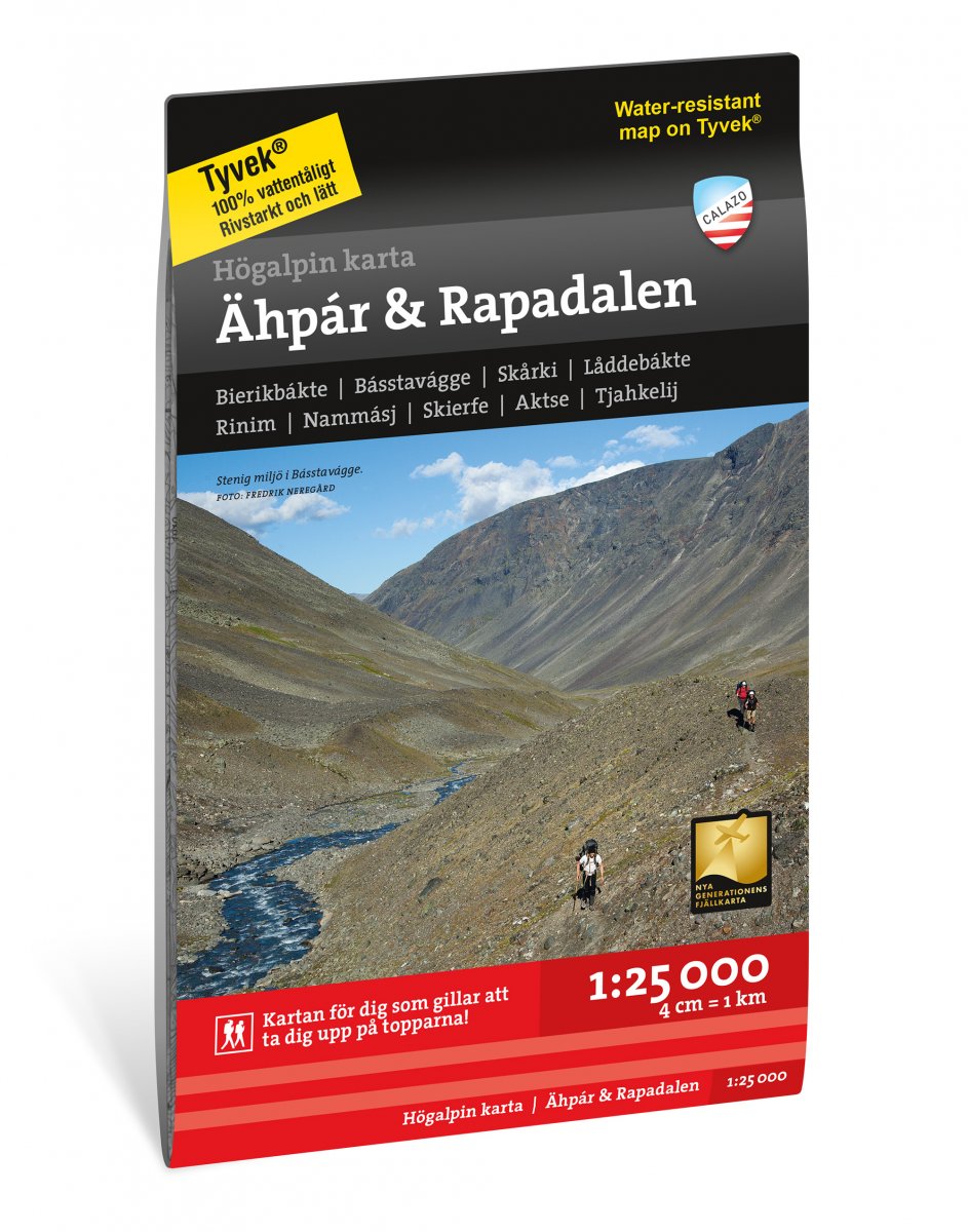 Högalpin karta Ähpar & Rapadalen  Calazo