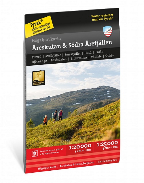 Högalpin karta Åreskutan & Södra årefjällen Calazo