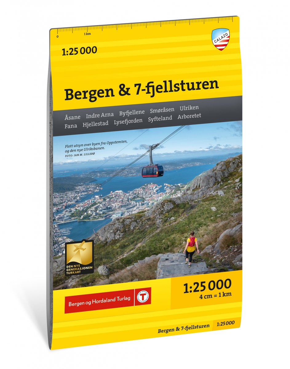 Bergen & 7-fjellsturen Stigkarta Calazo
