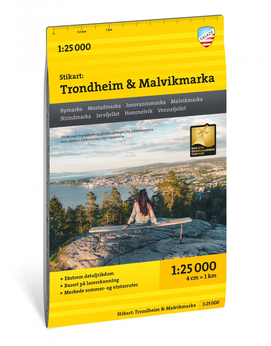 Trondheim & Malvikmarka Stigkarta Calazo