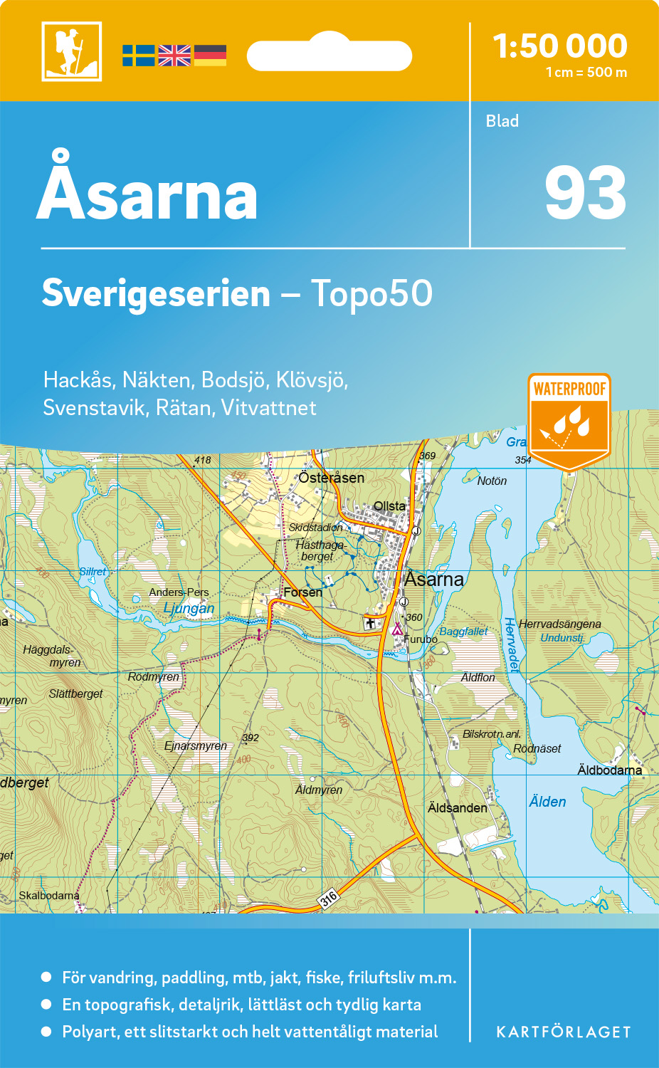 93 Åsarna Sverigeserien 1:50 000