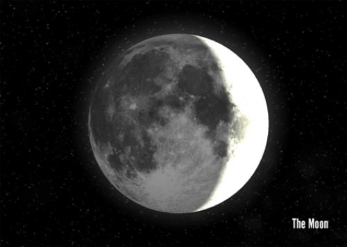 Vykort 3D Moon