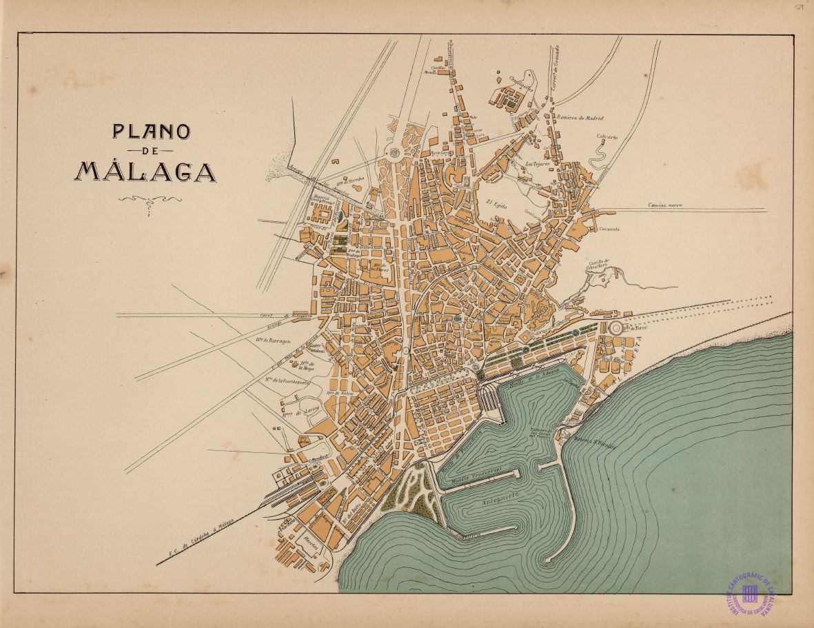 Malaga väggkarta 1905