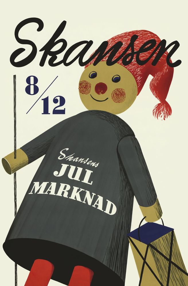 Vykort Skansens julmarknad