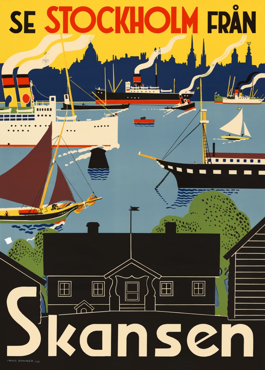 Se Stockholm från Skansen plansch 50x70