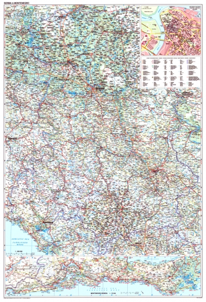 Serbien Montenegro GiziMap 1:500.000 FYS