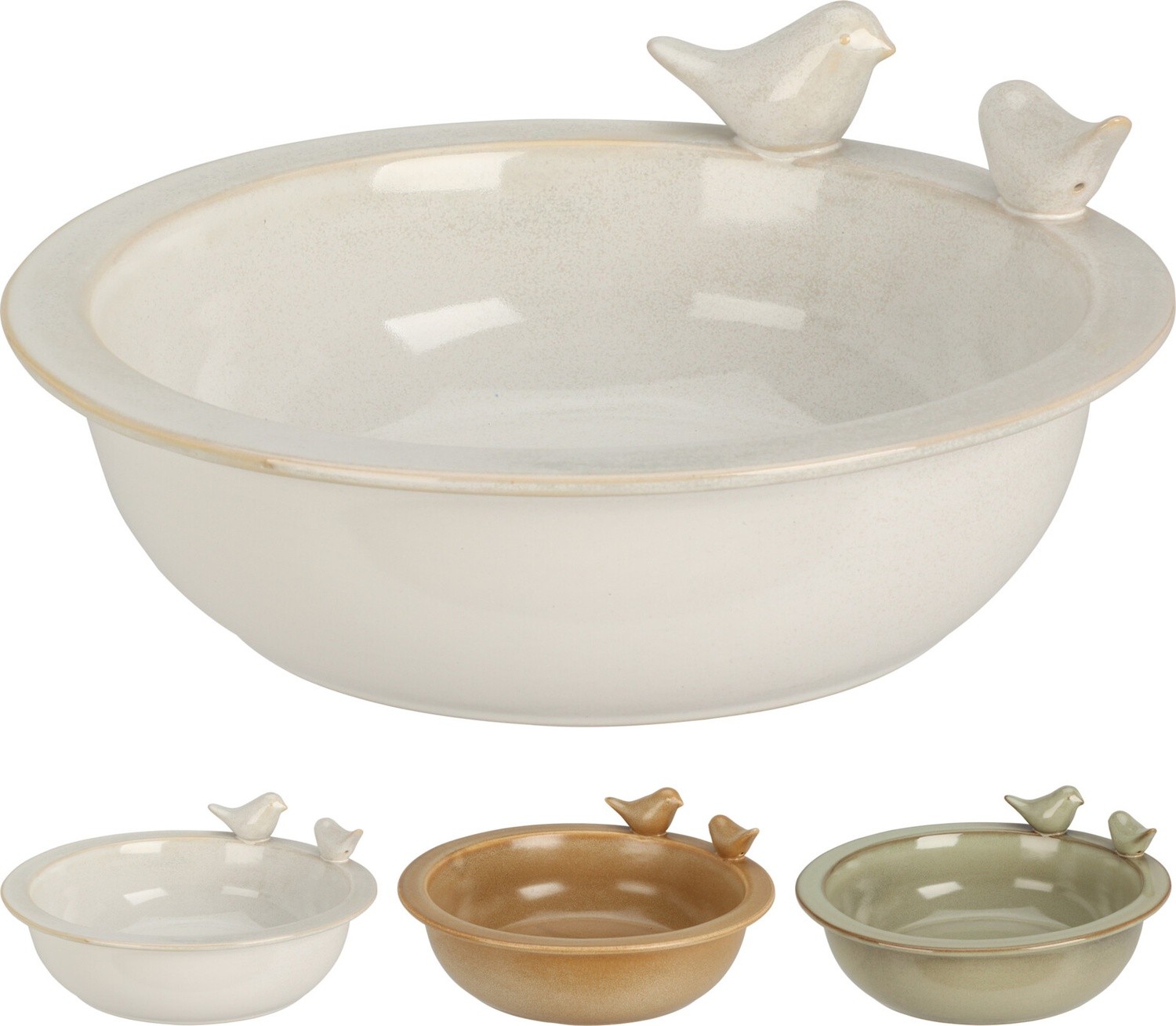Fågelmatare Grön Keramik 24 cm