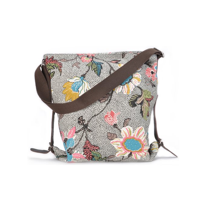 Axelväska Flower Linen, Grey, Ceannis