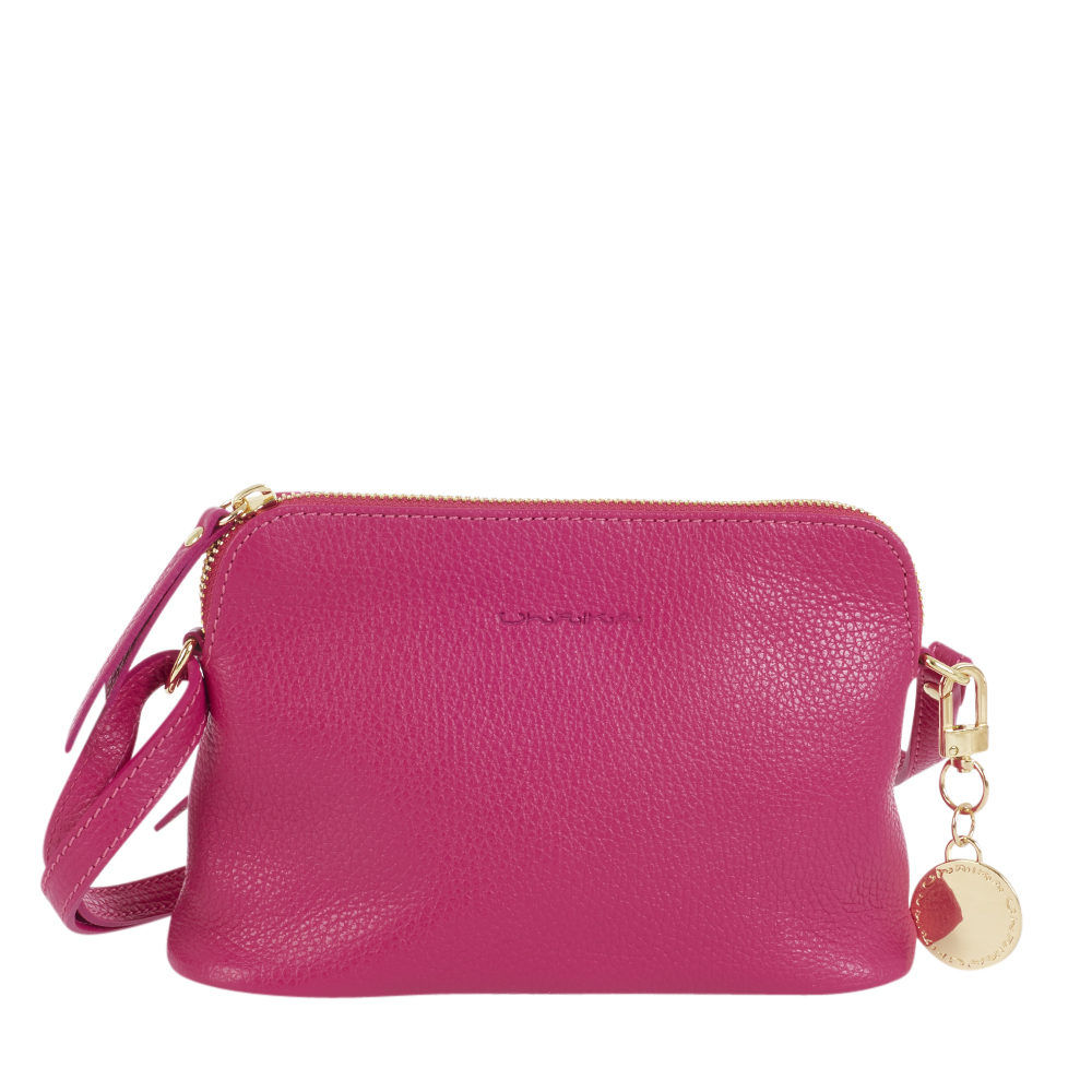 Axelremsväska halvmåne skinn cerise Ulrika Design 08-8009