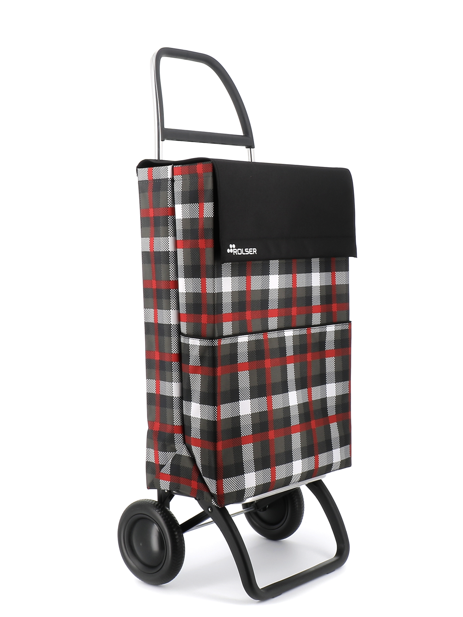 Shoppingvagn Rolser RG Scottish röd fyrkantig Retro väska