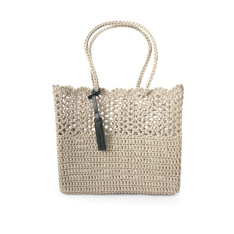 Virkad korg väska Crochet Basket, Seashell, Ceannis