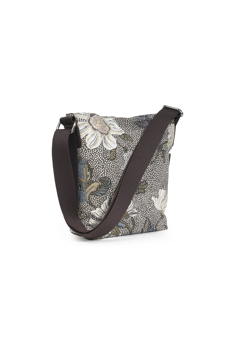 Axelväska Flower Linen, Khaki, small, Ceannis