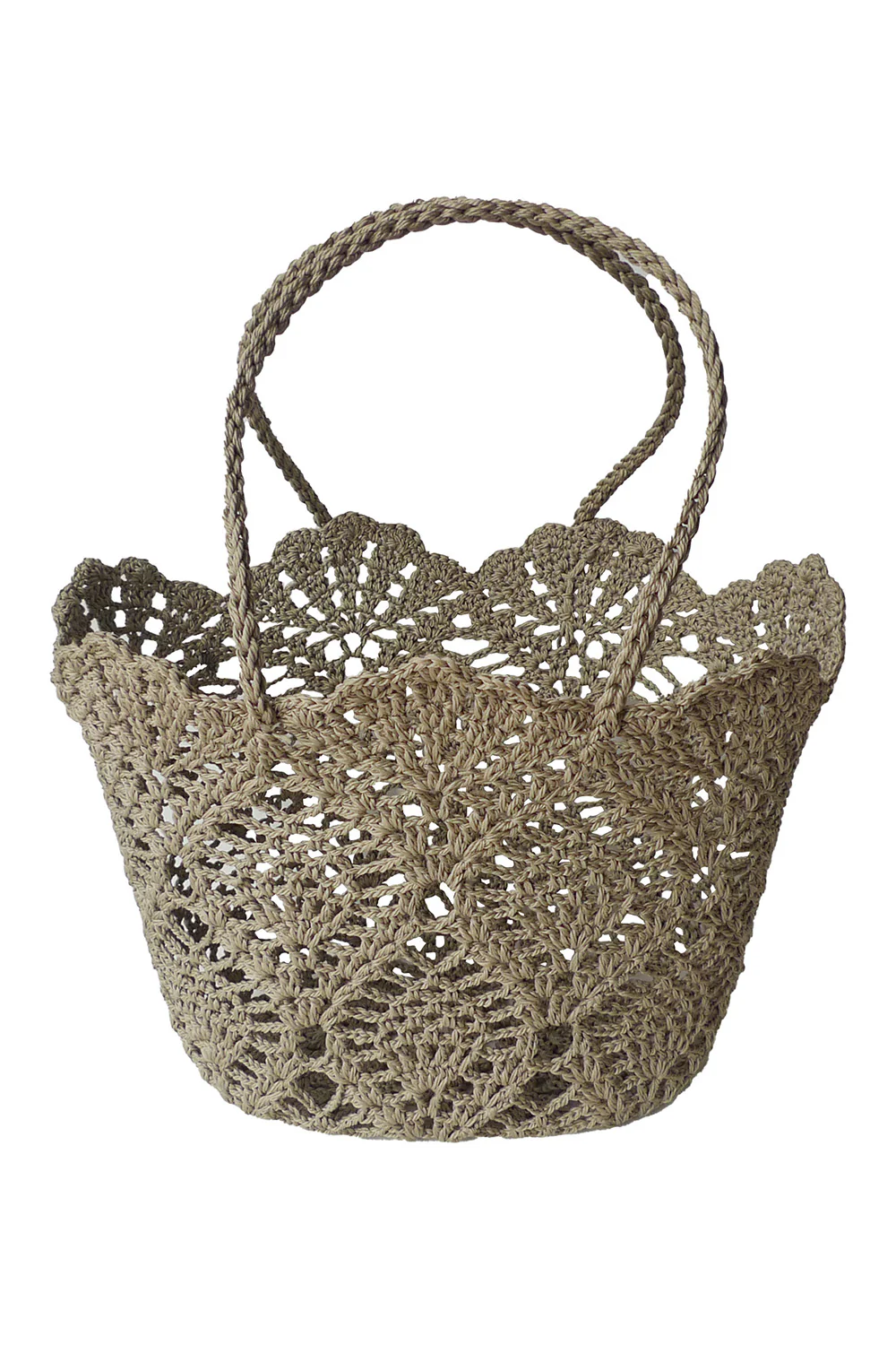 Virkad korgväska Basket Daisy Crochet, Sand, Ceannis