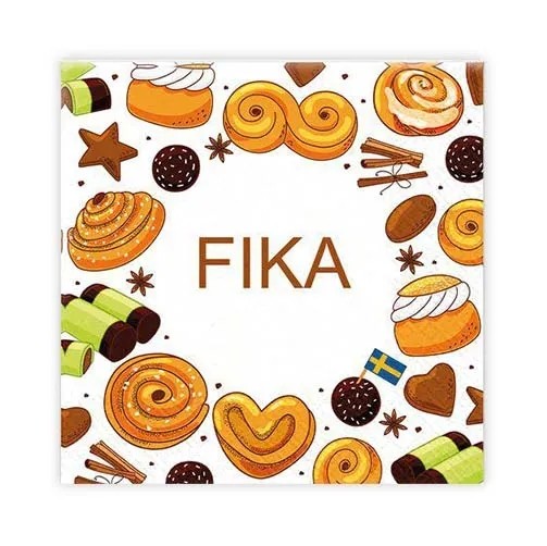 Kaffeservetter Fika 25x25cm
