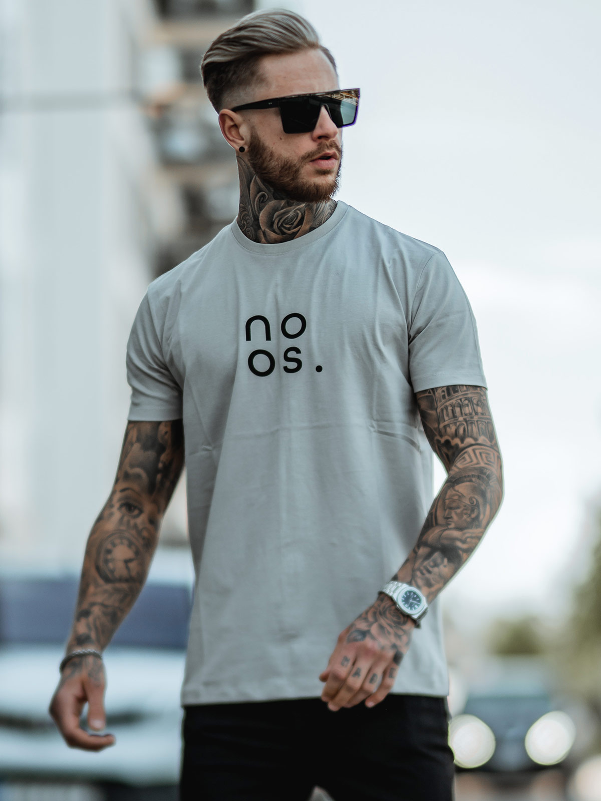 Gym Straight Tee Stone Grey