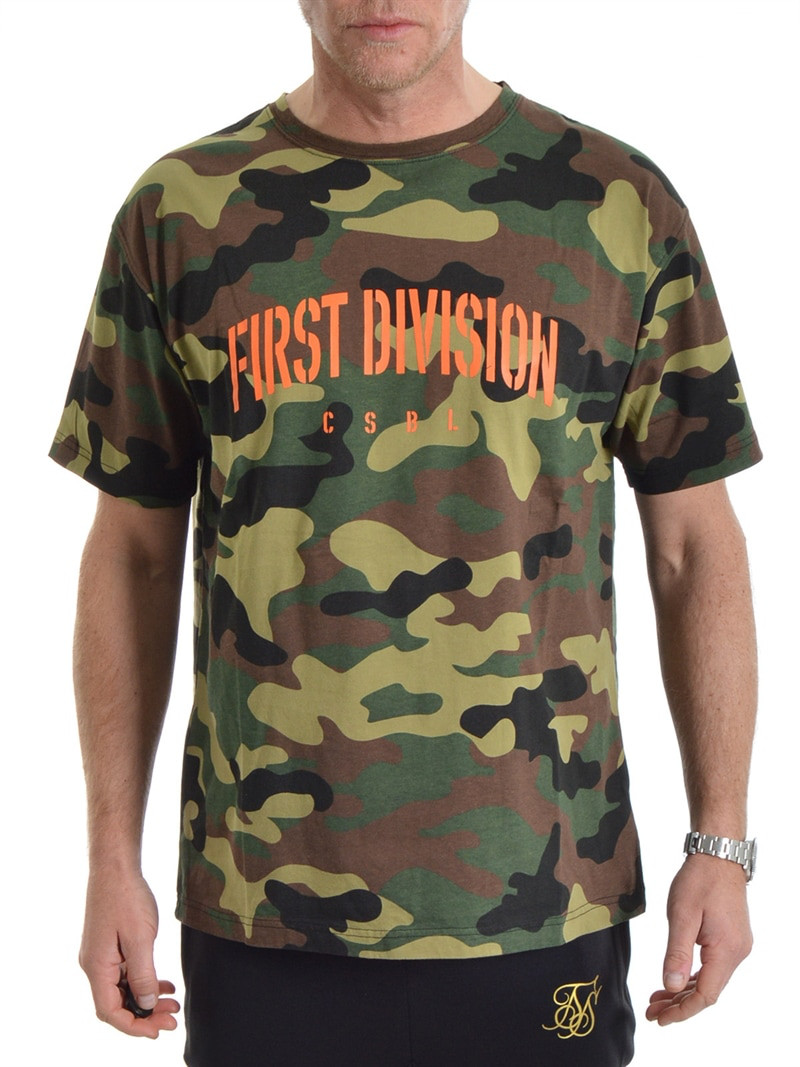 Patched Oversized Tee Camo/Orange