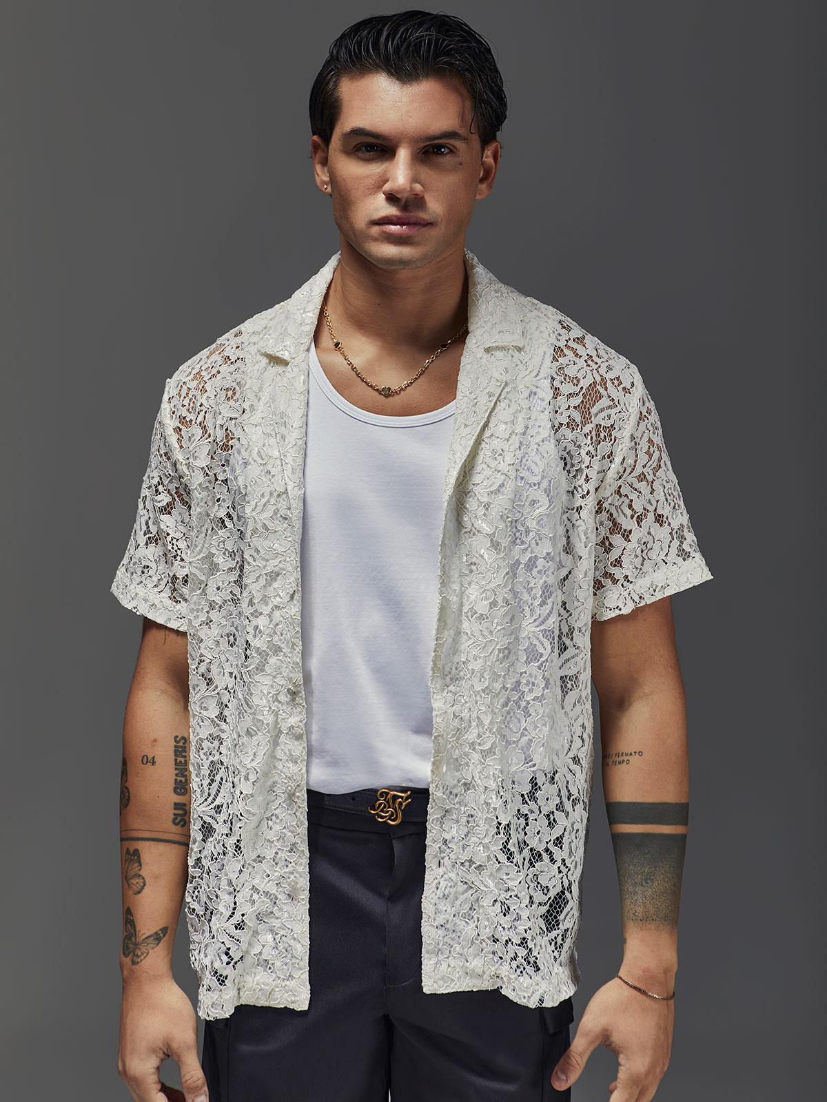 Lace Resort Shirt Ecru