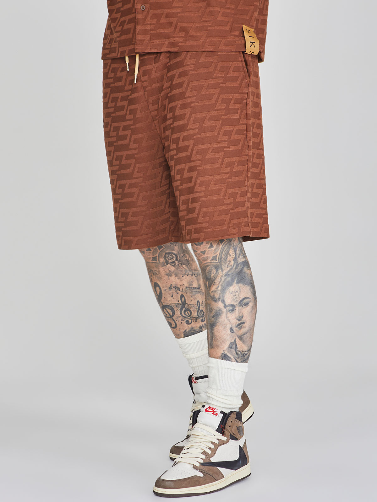 Towelling Shorts Brown