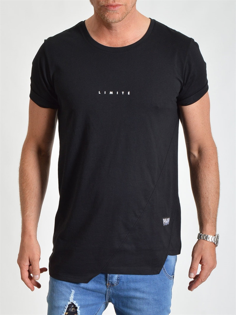 Asymmetric Tee Black