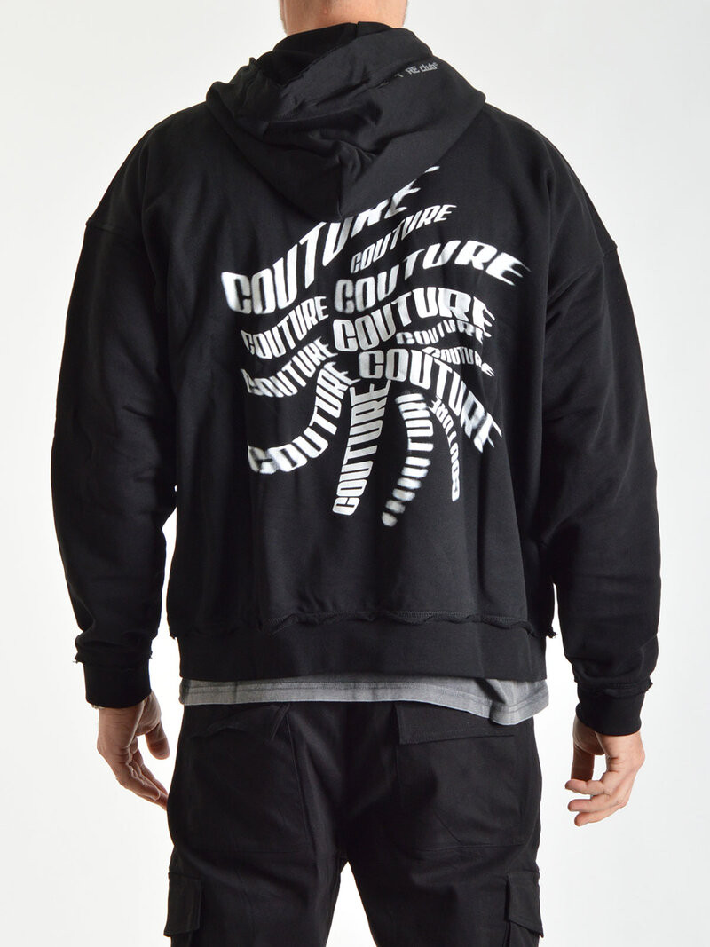 Distorted Logo Hoodie Black