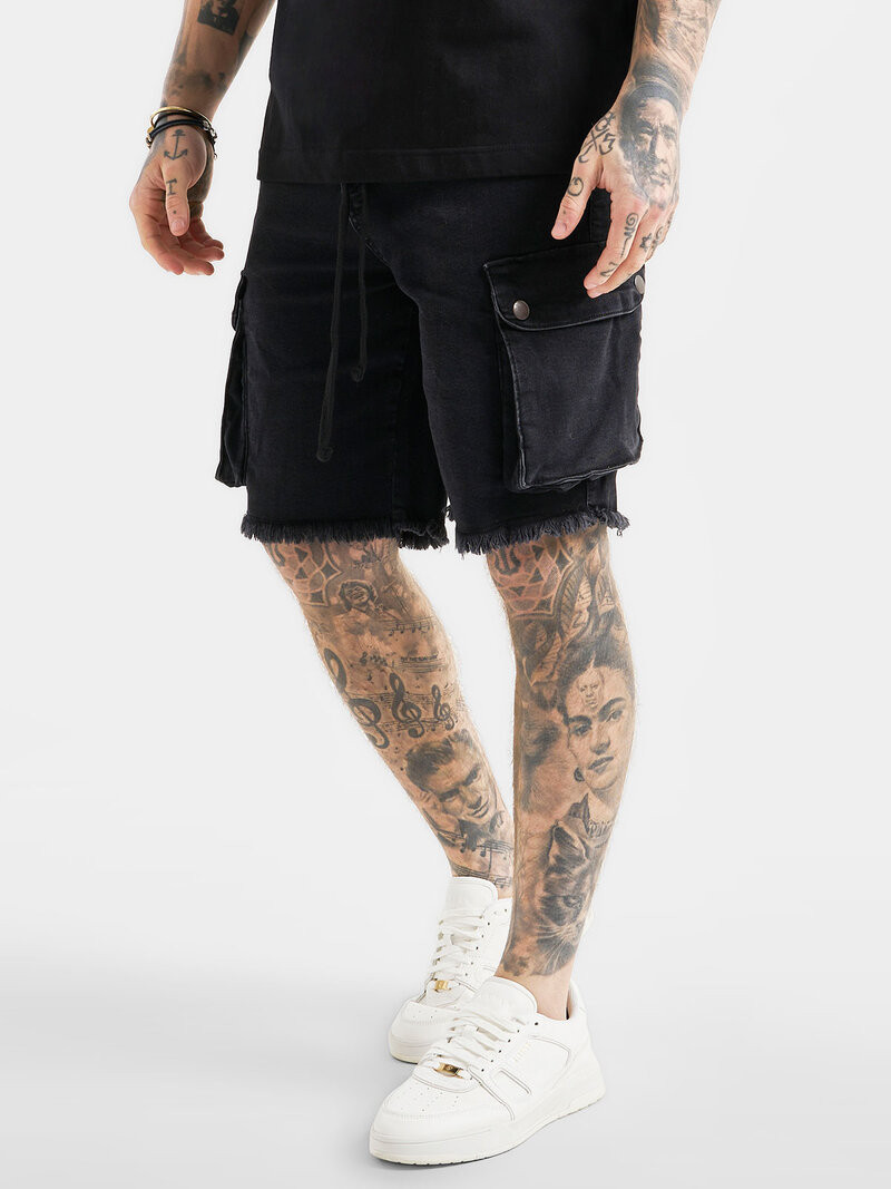 Messi x Cargo Denim Shorts Black