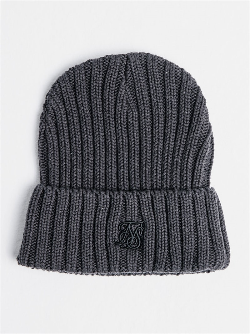 Rib Cuff Knit Beanie Grey