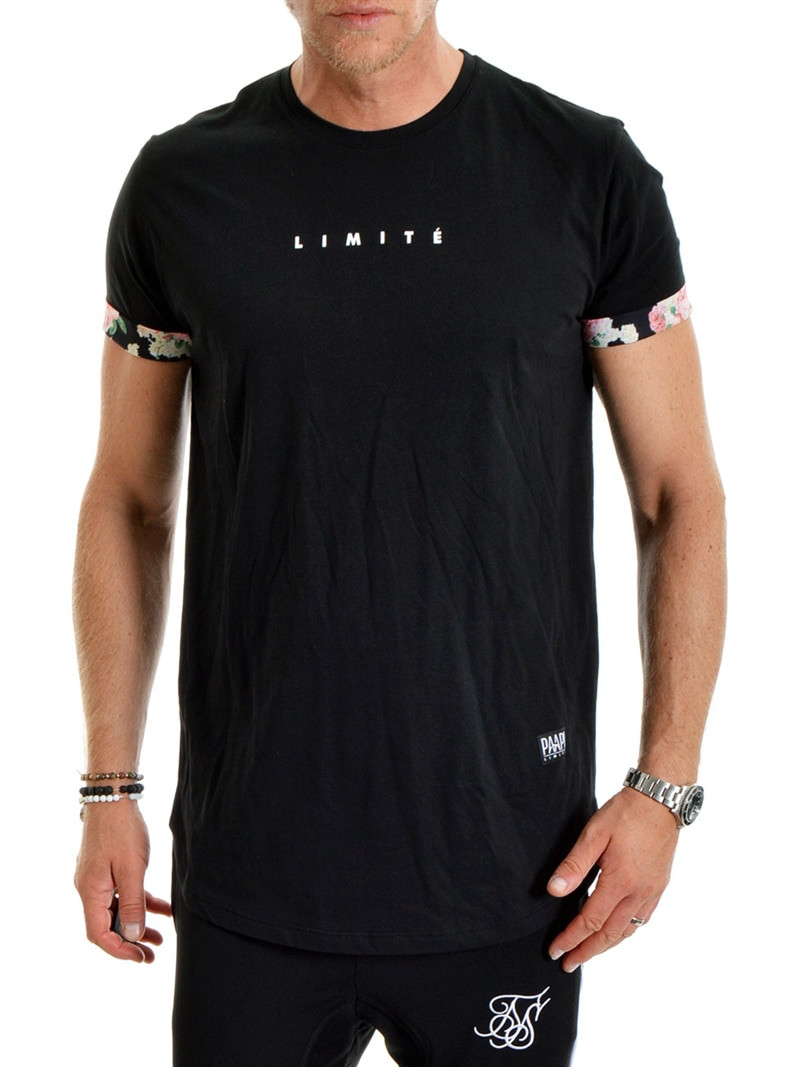 Flower Sleeves Tee Black