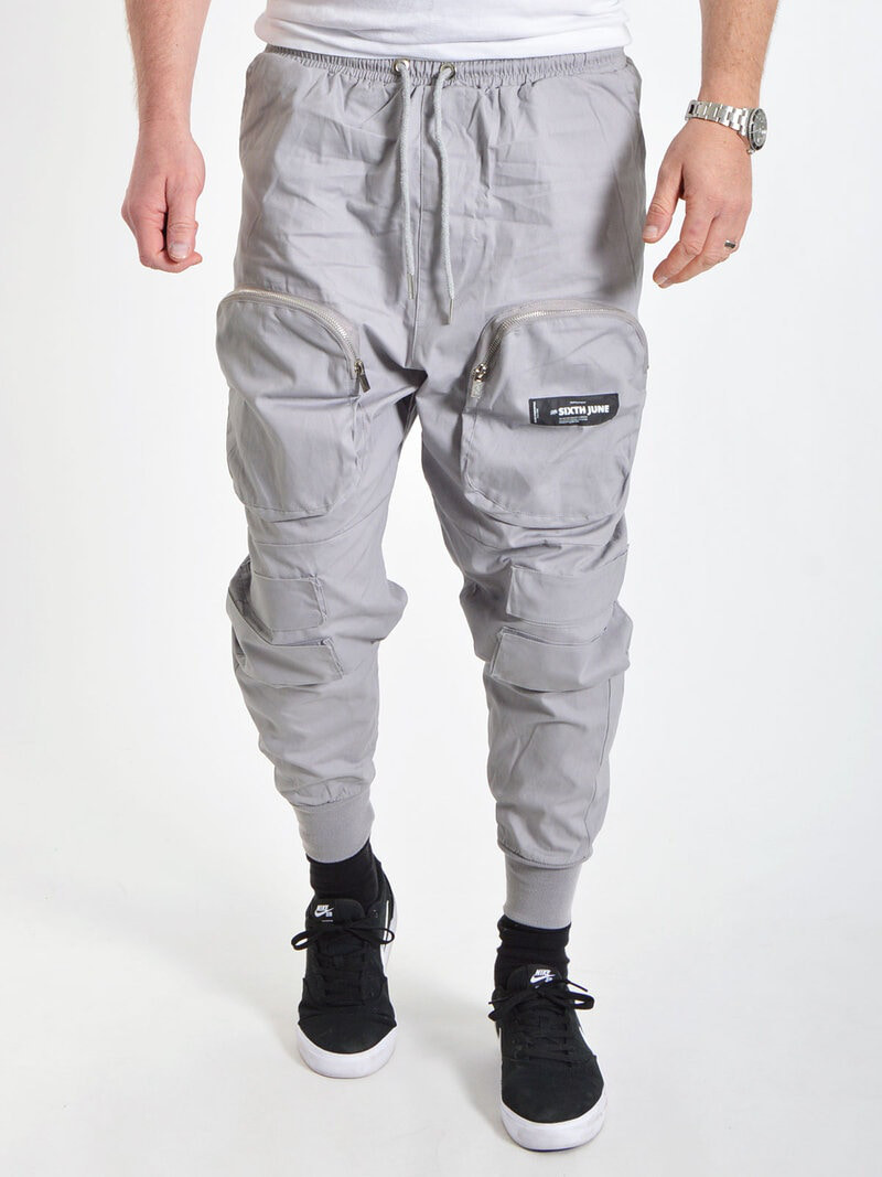 Front Pocket Cargo Pants Grey