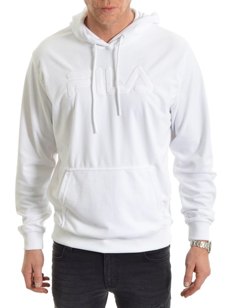 Asher Velour Hoodie White