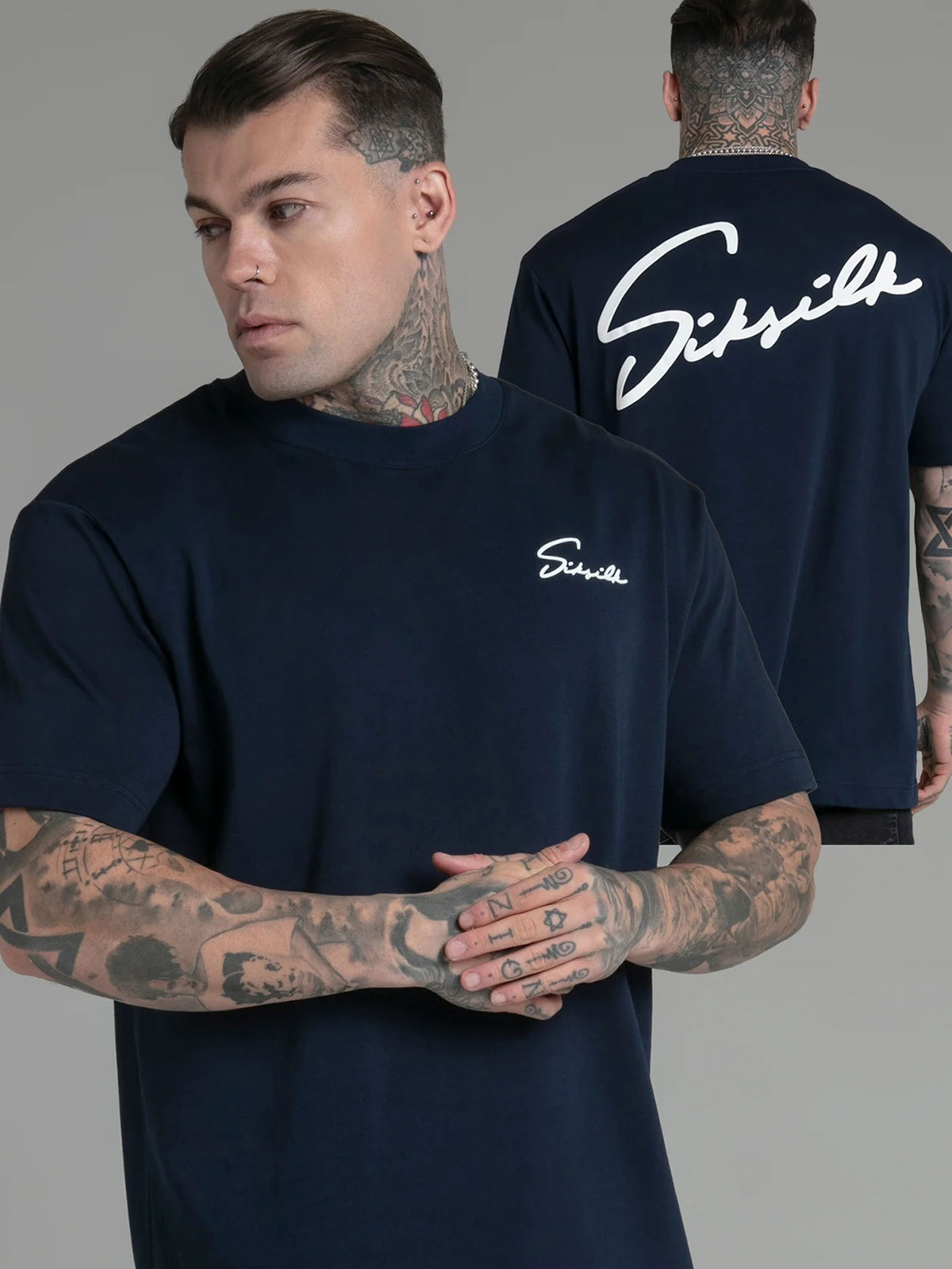 Script Tee Navy