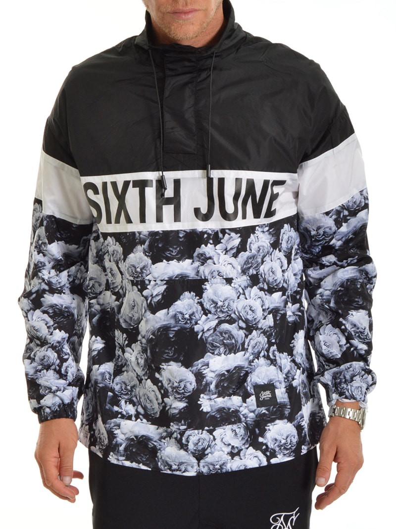 Flower Anorak Black/White