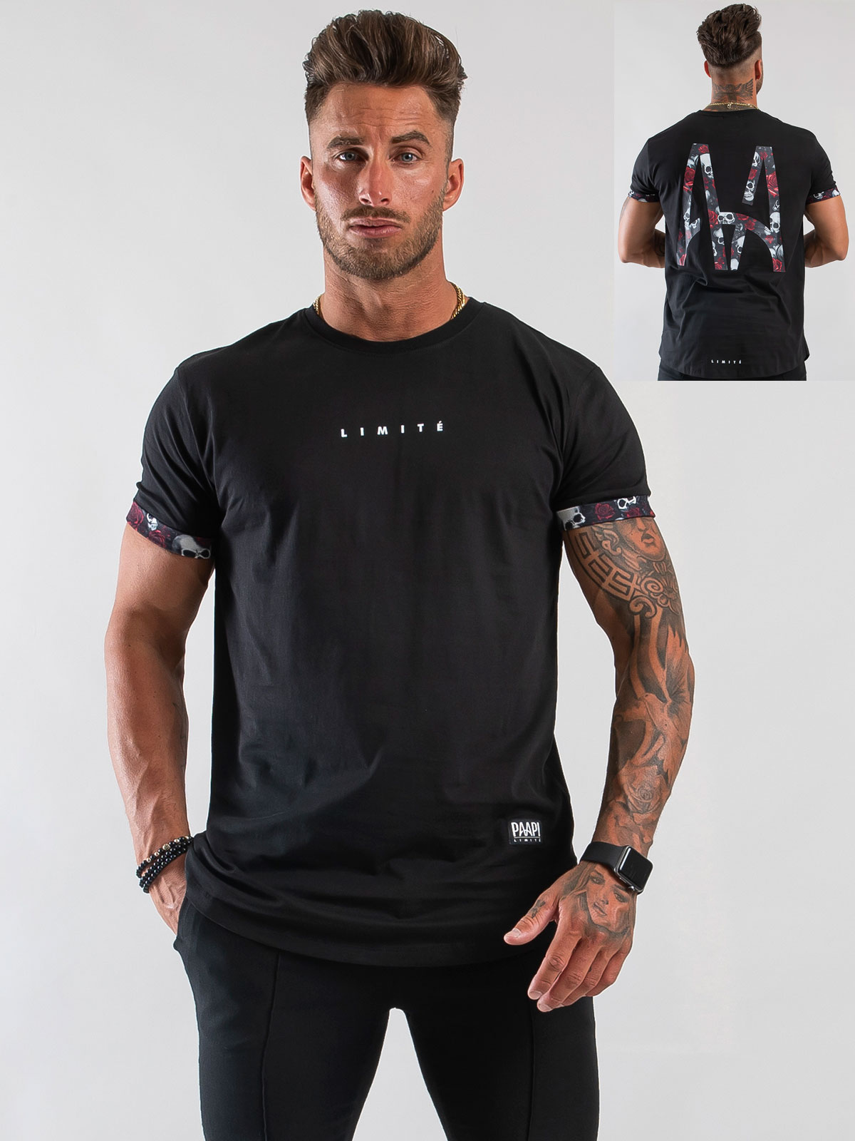 Skull Roses Tee Black
