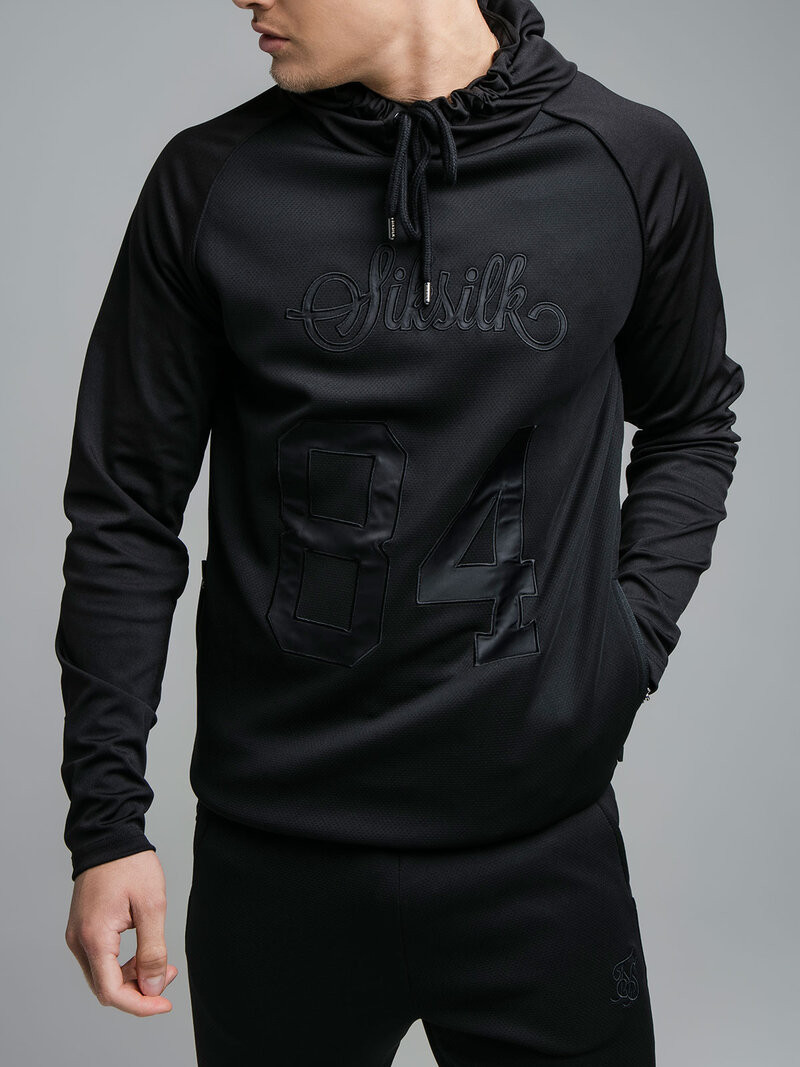 Retro Sports Hoodie Black