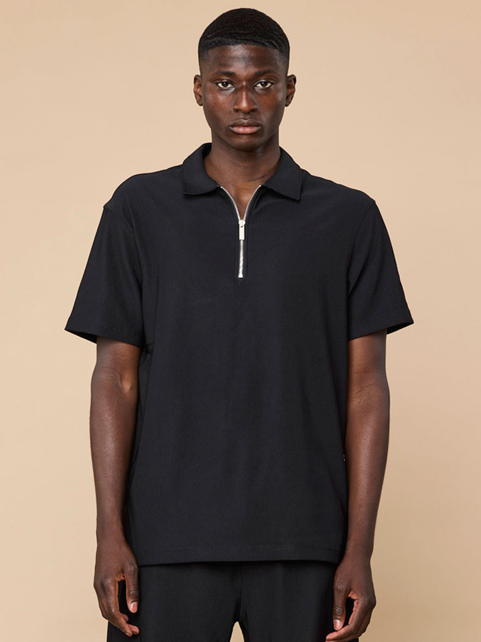 Alonzo Zip Polo Svart