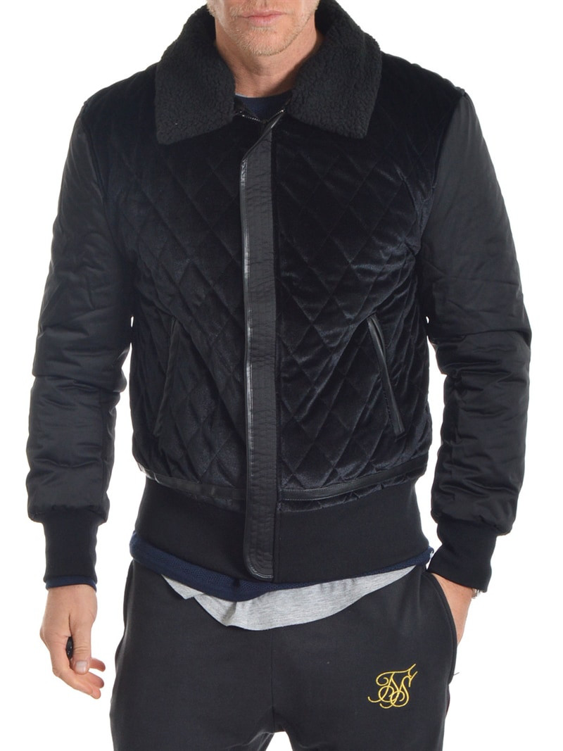 Quilted Velour Jacket Black